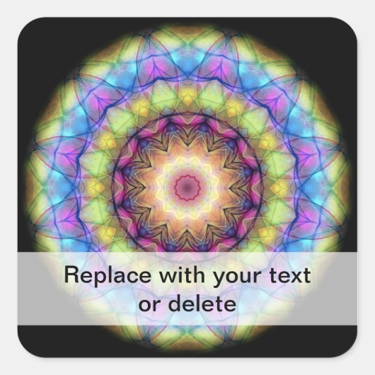 虹のステンドグラス スクエアシール (正面)