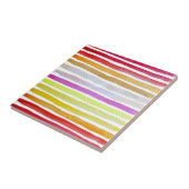 虹のストライプかわいい水彩 タイル (側面)