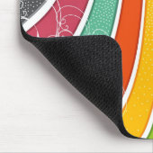 虹のストライプでカラフルな華麗さの星 マウスパッド (コーナー)