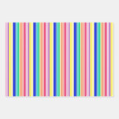 虹のストライプと水玉模様のハッピーカラフル ラッピングペーパーシート (正面3)
