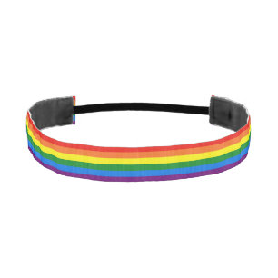 虹のストライプなゲイプライドLGBTサポート アスレチックヘッドバンド