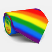 虹のストライプなゲイプライドLGBTサポート ネクタイ (ロール)