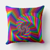 虹のストライプなフラクタルの螺線形の装飾用クッション クッション (裏面)