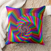虹のストライプなフラクタルの螺線形の装飾用クッション クッション (ブランケット)