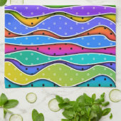 虹のストライプな台所-バー- Bathタオル キッチンタオル (折り畳み)