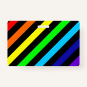 虹のストライプな名前/代名詞のバッジ バッジ (裏面)