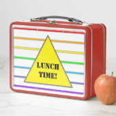 虹のストライプな昼食の軽食の時間 メタルランチボックス (インサイチュ)