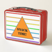 虹のストライプな昼食の軽食の時間 メタルランチボックス (裏面)