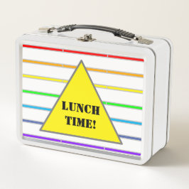 虹のストライプな昼食の軽食の時間 メタルランチボックス