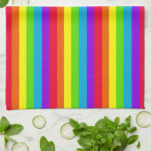 虹のストライプのな台所か手タオル キッチンタオル (折り畳み)