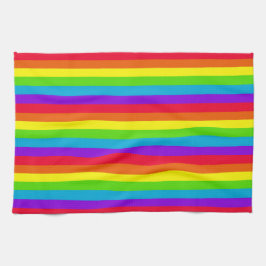 虹のストライプのな台所か手タオル キッチンタオル