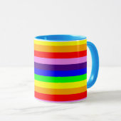虹のストライプの横のクラシックで明るいカラフル マグカップ (正面右)