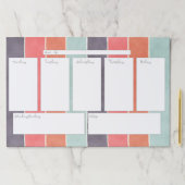 虹のストライプの週間カレンダーの大きいTearawayのパッド ペーパーパッド (インサイチュ)