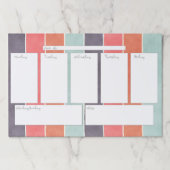 虹のストライプの週間カレンダーの大きいTearawayのパッド ペーパーパッド (正面)