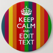 虹のストライプはカスタマイズために平静およびあなたの文字を保ちます 缶バッジ (正面)