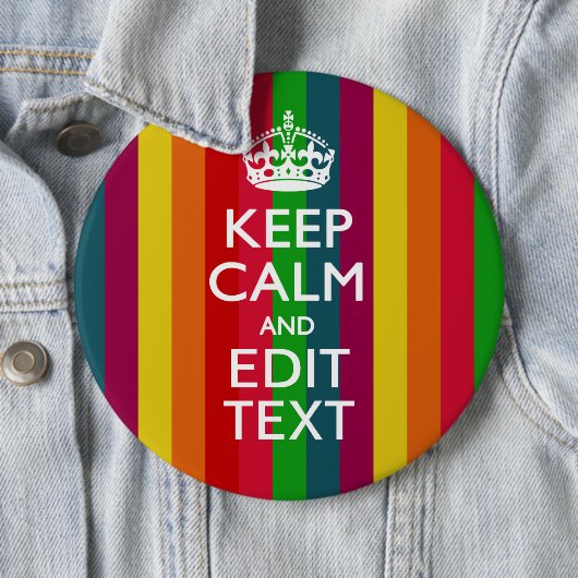 虹のストライプはカスタマイズために平静およびあなたの文字を保ちます 缶バッジ (インサイチュ)