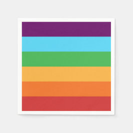 虹のストライプ楽しい明るいキャンディー誕生日パーティー スタンダードカクテルナプキン