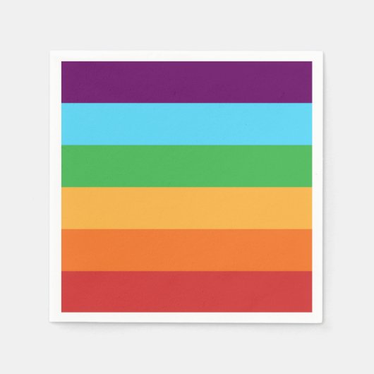 虹のストライプ楽しい明るいキャンディー誕生日パーティー スタンダードカクテルナプキン (正面)