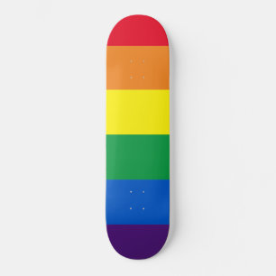 虹のストライプ色LGBT LGBTQゲイ旗 スケートボード