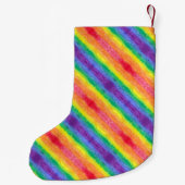 虹のストライプ2のクリスマスのストッキング スモールクリスマスストッキング (裏面)