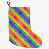 虹のストライプ2のクリスマスのストッキング スモールクリスマスストッキング (正面)