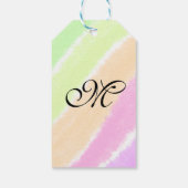 虹のストリペスウォーターカラーラインあなたのモノグラムを追加 ギフトタグ (裏面)