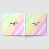 虹のストリペスウォーターカラーラインあなたのモノグラムを追加 ゲストブック (全面)