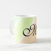虹のストリペスウォーターカラーラインあなたのモノグラムを追加 コーヒーマグカップ (正面左)