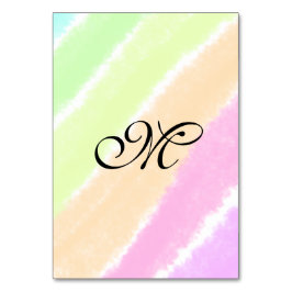 虹のストリペスウォーターカラーラインあなたのモノグラムを追加 テーブルナンバー