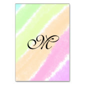 虹のストリペスウォーターカラーラインあなたのモノグラムを追加 テーブルナンバー (裏面)
