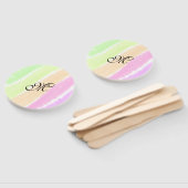 虹のストリペスウォーターカラーラインあなたのモノグラムを追加 ハンドファン (組立なし)