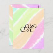 虹のストリペスウォーターカラーラインあなたのモノグラムを追加 ポストカード (正面/裏面)