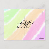 虹のストリペスウォーターカラーラインあなたのモノグラムを追加 ポストカード (裏面)