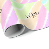 虹のストリペスウォーターカラーラインあなたのモノグラムを追加 ラッピングペーパー (ロールコーナー)