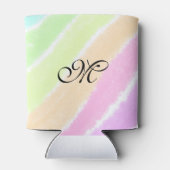 虹のストリペスウォーターカラーラインあなたのモノグラムを追加 缶クーラー (裏面)