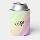 虹のストリペスウォーターカラーラインあなたのモノグラムを追加 缶クーラー (缶裏面)