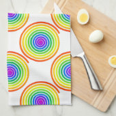 虹のスパイラルパターン キッチンタオル (四つ折り)