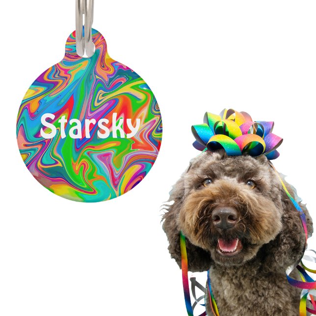 虹のスワール ペット　ネームタグ (クリエイターアップロード済み)