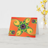 虹のタコの挨拶状 カード (黄色い花)