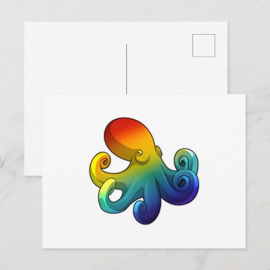 虹のタコ ポストカード (正面/裏面)