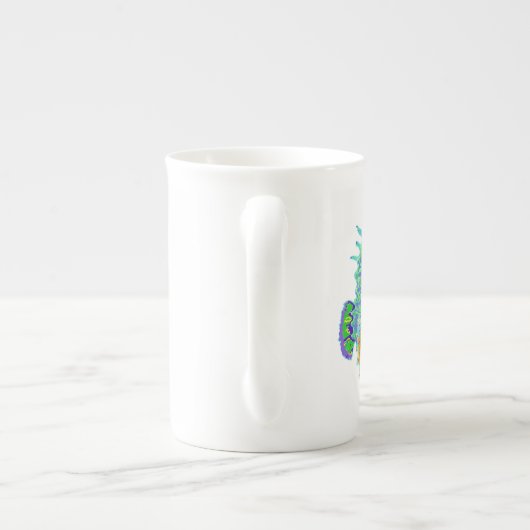 虹のタツノオトシゴのマグ ボーンチャイナマグカップ (裏面)