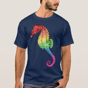 虹のタツノオトシゴ Tシャツ