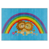 虹のタンゴかわいい漫画ライオンズカットボード カッティングボード (正面)