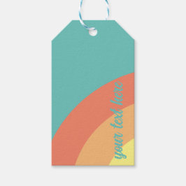 虹のターゲット虹の青、赤、桃 ギフトタグ