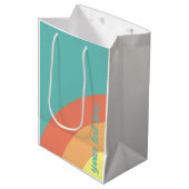 虹のターゲット虹の青、赤、桃 ミディアムペーパーバッグ (正面アングル)