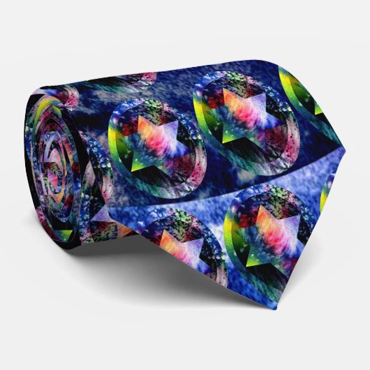 虹のダビデの星 ネクタイ (ロール)