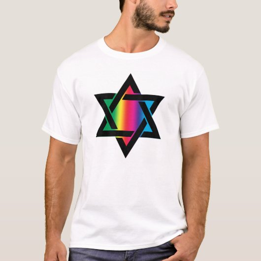 虹のダビデの星 Tシャツ (正面)