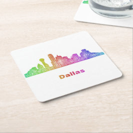虹のダラスのスカイライン スクエアペーパーコースター