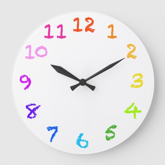 虹のチョークによって番号を付けられる柱時計 ラージ壁時計 (正面)