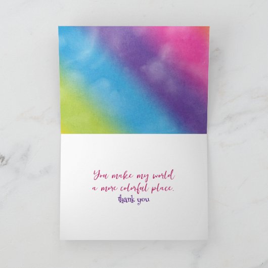 虹のチョークピースありがとう カード (内部)